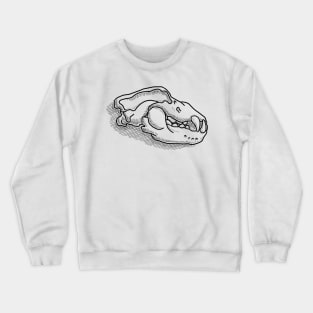 Ursus Spelaeus, Cave Bear Skull Line-Drawing Crewneck Sweatshirt